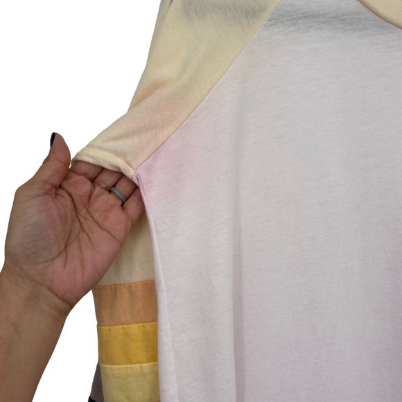 Free People Camp Collection Size X-Small White Yellow Stripe Casual Woman's Top - Picture 5 of 10